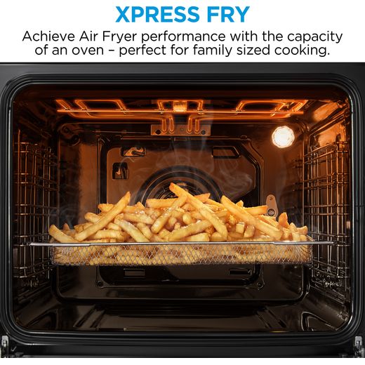 Midea Xpress Fry MBO65M90D2-BK Built In Electric Single Oven - Black - annotation - xpress fry shot